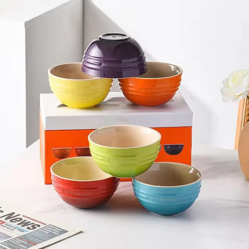 Chinese Style Wholesale Fine Porcelain Bowl Set Ceramic Salad Serving Bowl for Family Home