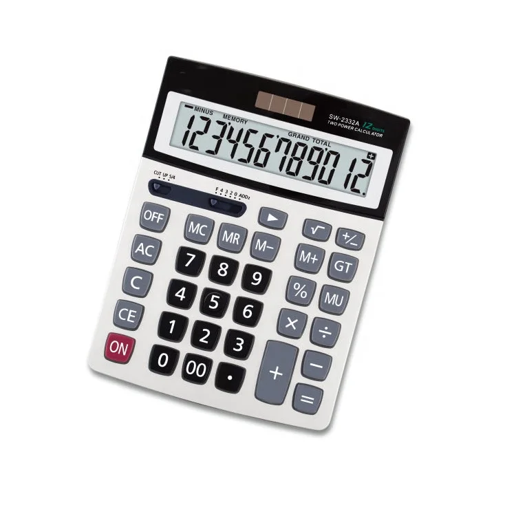 A variety of cheap calculator options in the same series, simple office 12-digit display desktop calculator solar