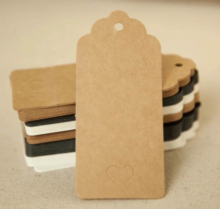 Custom brand  logo  hangtag label kraft paper clothing hang tag