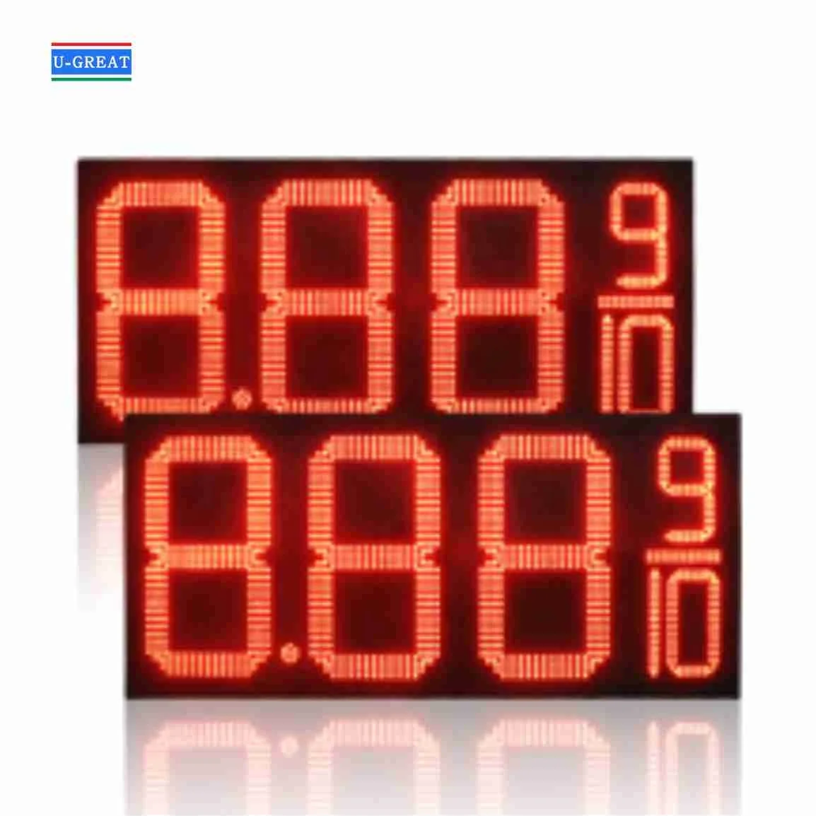 Высокая яркость 4 цифры форма 8,888 8,889/10 7-сегментный светодиодный автозаправочной станции цифровое табло