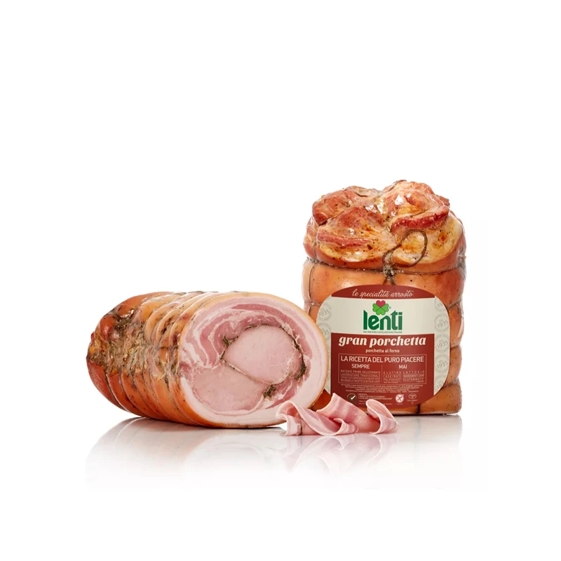 LENTI Made in Italy Gran Porchetta double Pork Middle oven roasted 6-6,5 kg hand tied oven roasted