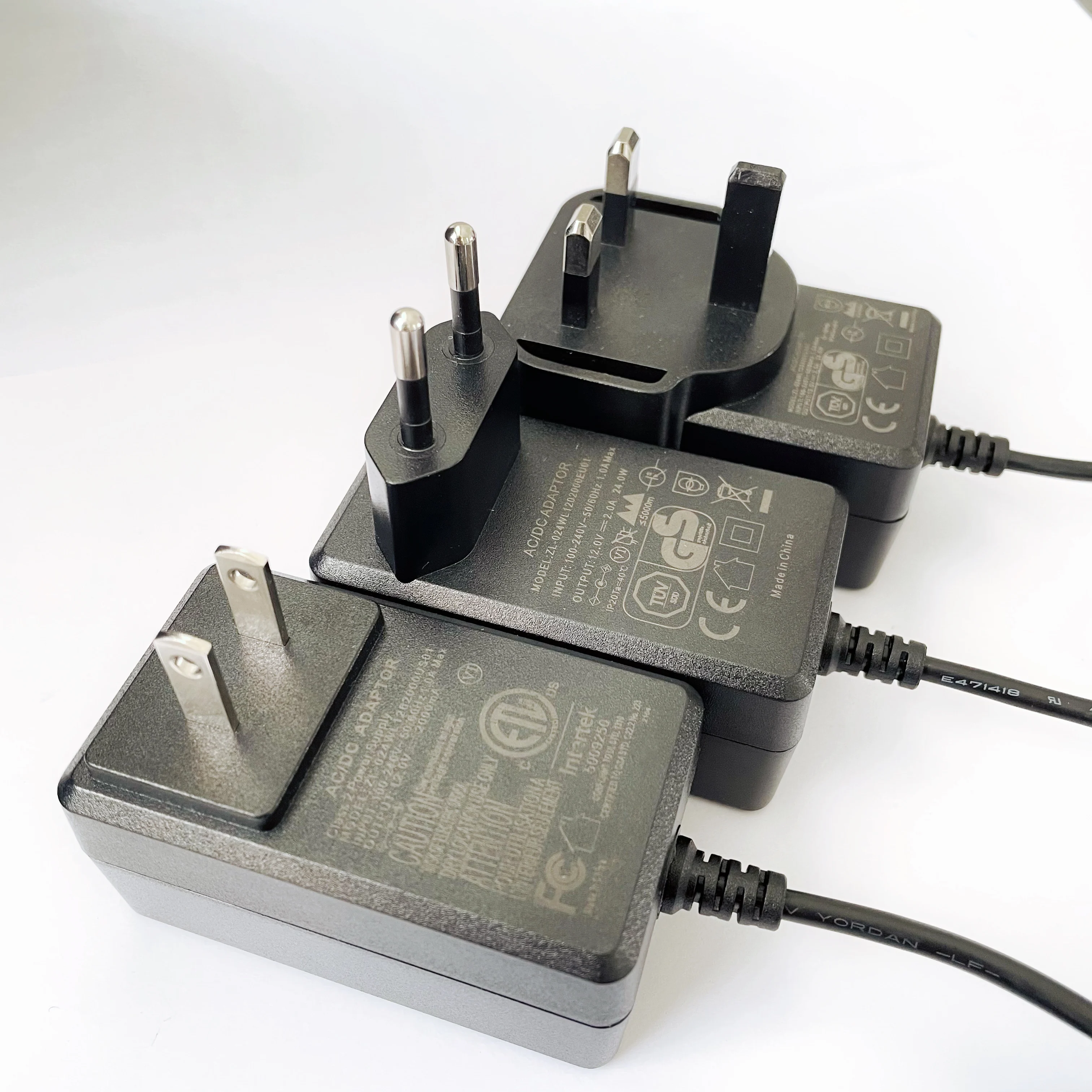 Hot sell plug in  the US  AC DC 12v 2a power supply  220v ac to 4.2v 5v 6v 8.4v 12v 24v 0.5A 1a 2a dc power adapter for led desk