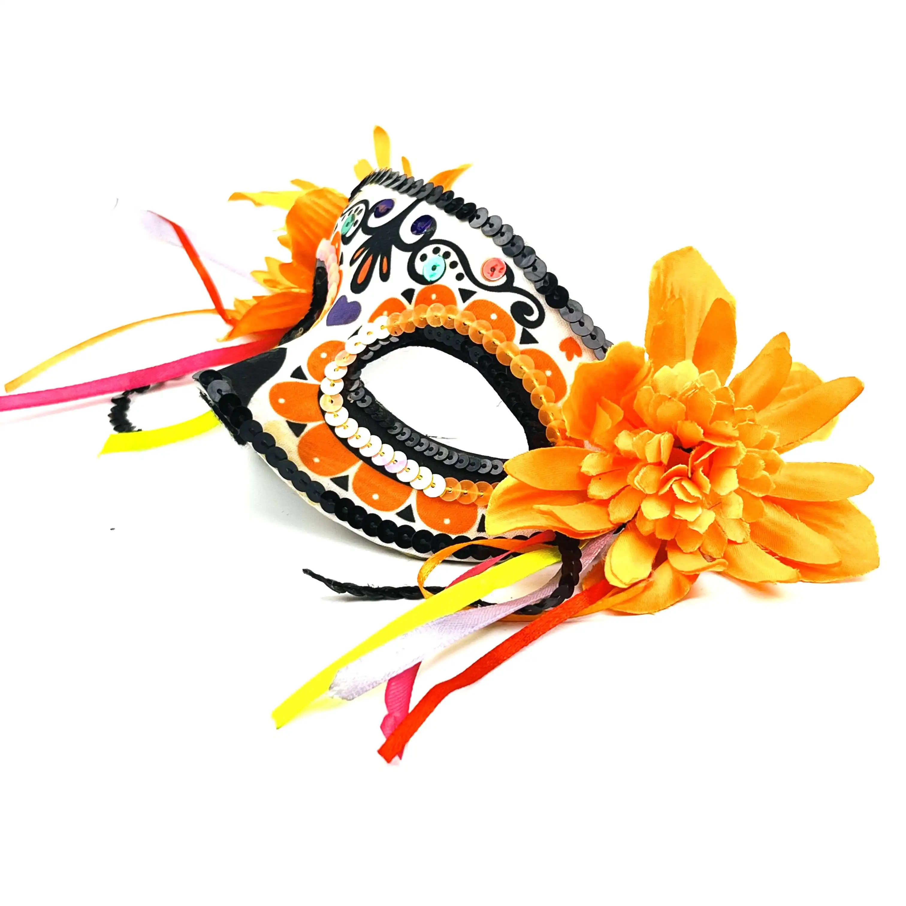 Day of The Dead Skull-like Mexican Festival Costume Halloween Feather Party Masks for Adults