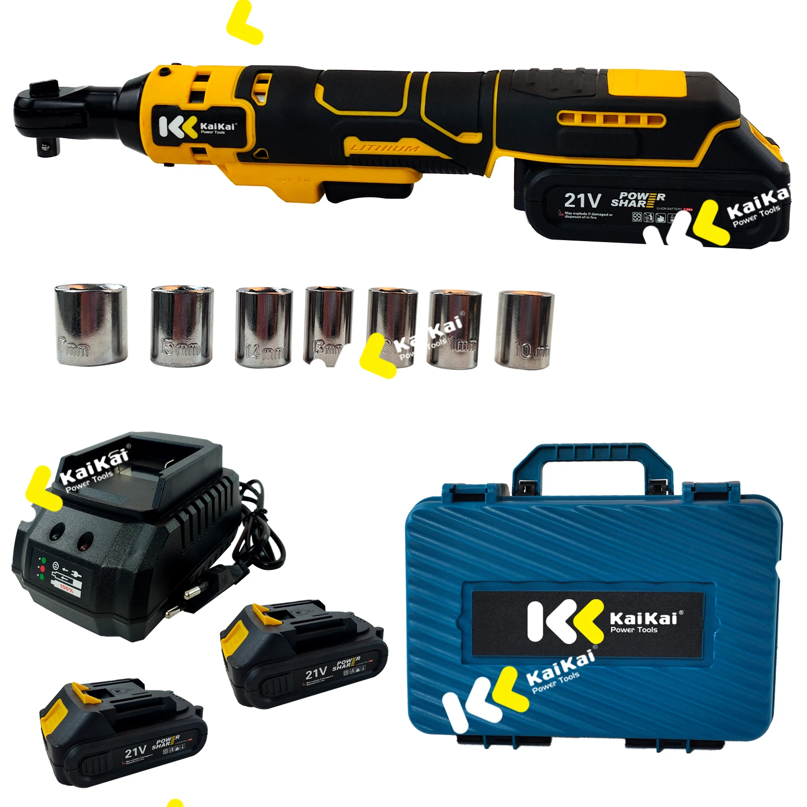 21v rechargeable lithium battery cordless ratchet wrench set one-hand portable ratchet wrench