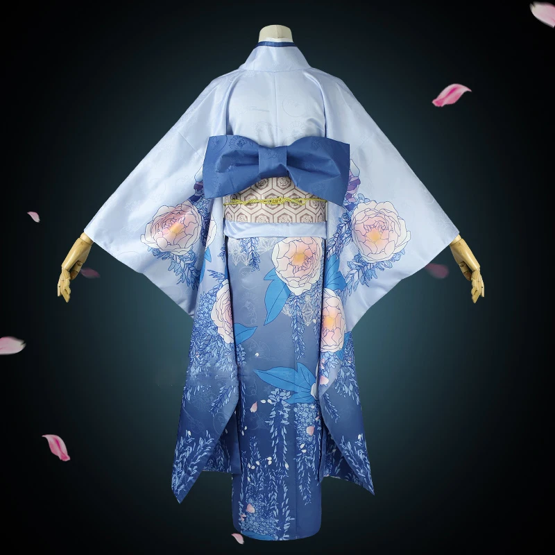 Halloween Costume Women Anime My Happy Marriage Miyo Saimori Cosplay Costume Kimono Pink Blue Dress Headwear Japanese Clothing