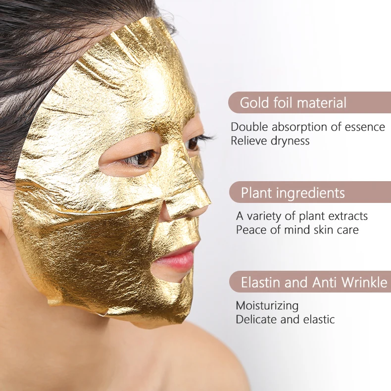 Lightening Nourishing Skin Care Facial Mask Anti-wrinkle 24k Gold Foil Face