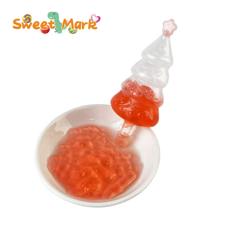 Funny Red and Green Christmas trees shape jelly pudding halal jelly candy