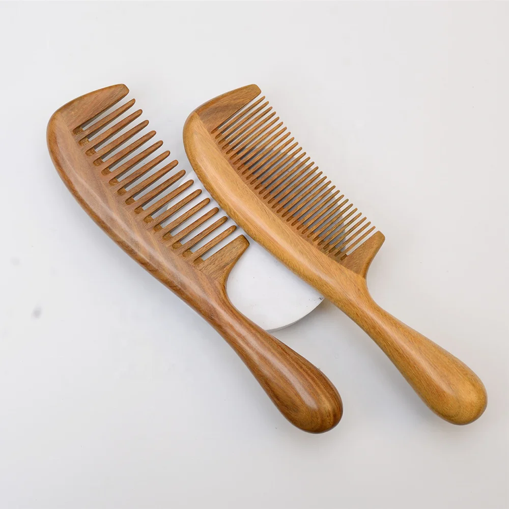Personalized Hair Brush with Logo Wooden Comb Paddle  Sandalwood Comb for Women Hair Styling and Massage