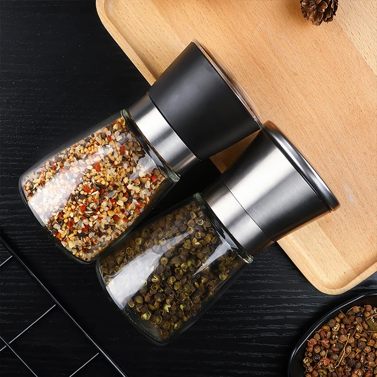 Wholesale Kitchen Tool Glass Bottle Pepper Salt Mill Manual Pepper Spice Grinder