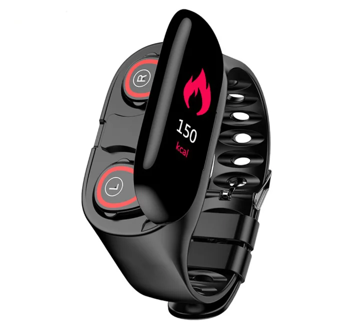 
M1 Wireless Earphone With Heart Rate Monitor Stereo Earbud Headset Long Time Standby Sport Watch Wristband Men 