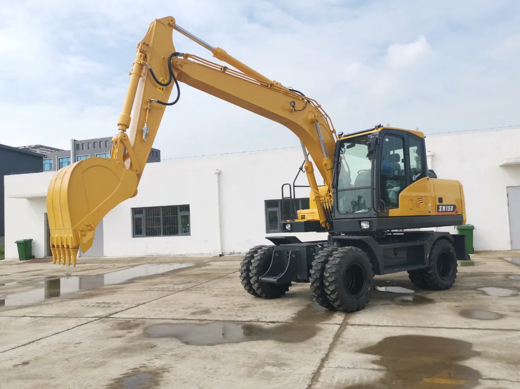 Китайский новый экскаватор 13 5-тонный колесный SW150 с ведром 0 58cbm для