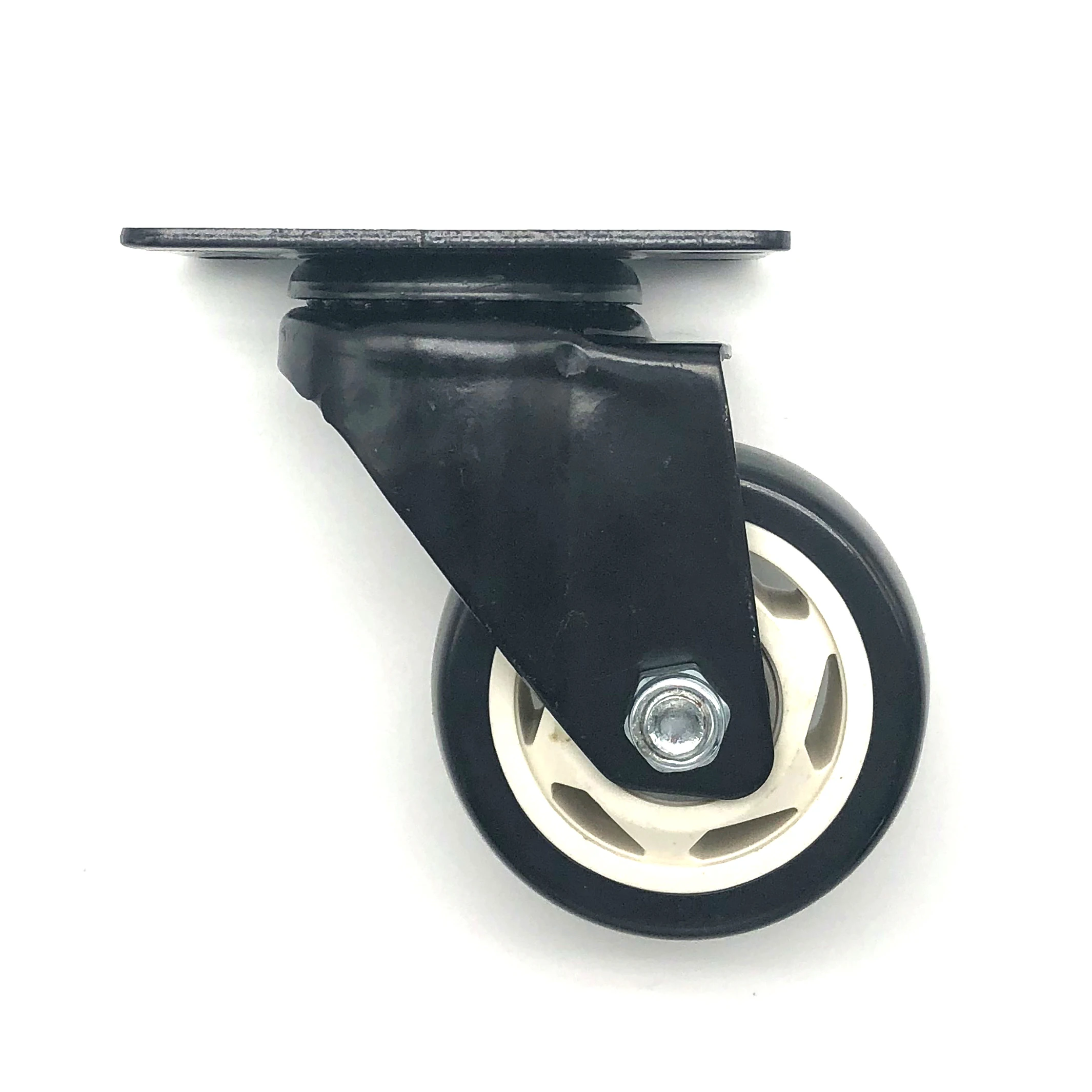 Black-White Wheel Caster 3 inch Swivel Castor For Furniture
