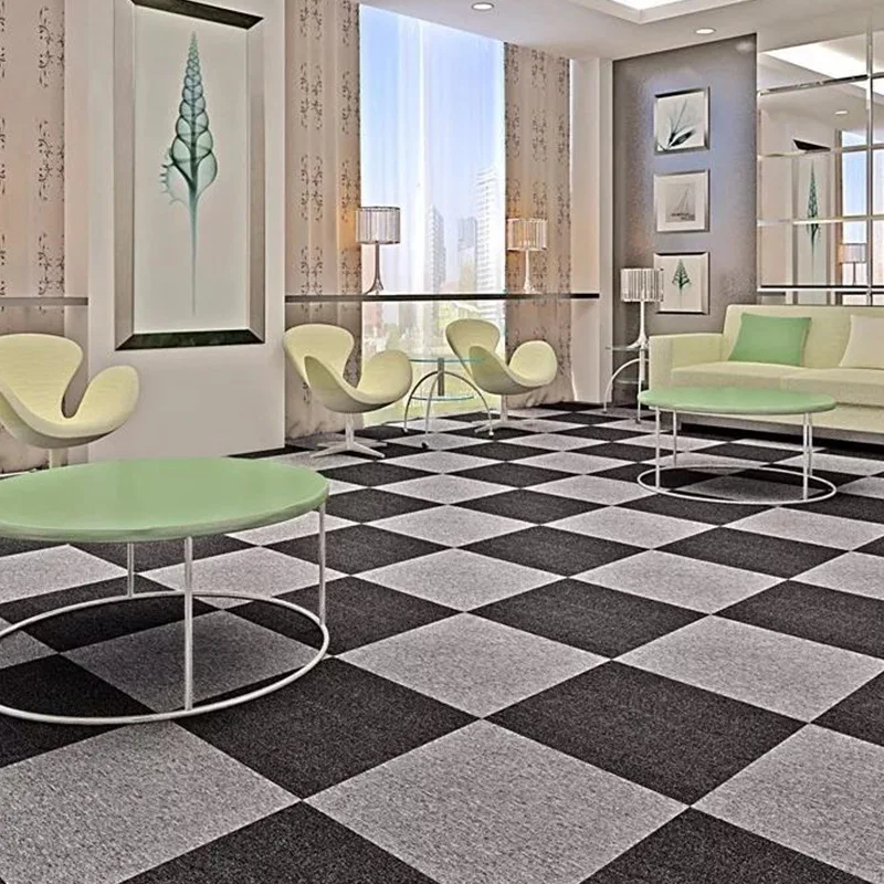 Manufacturers supply carpet tile PVC bottom patchwork carpet bedroom single color patchwork carpet