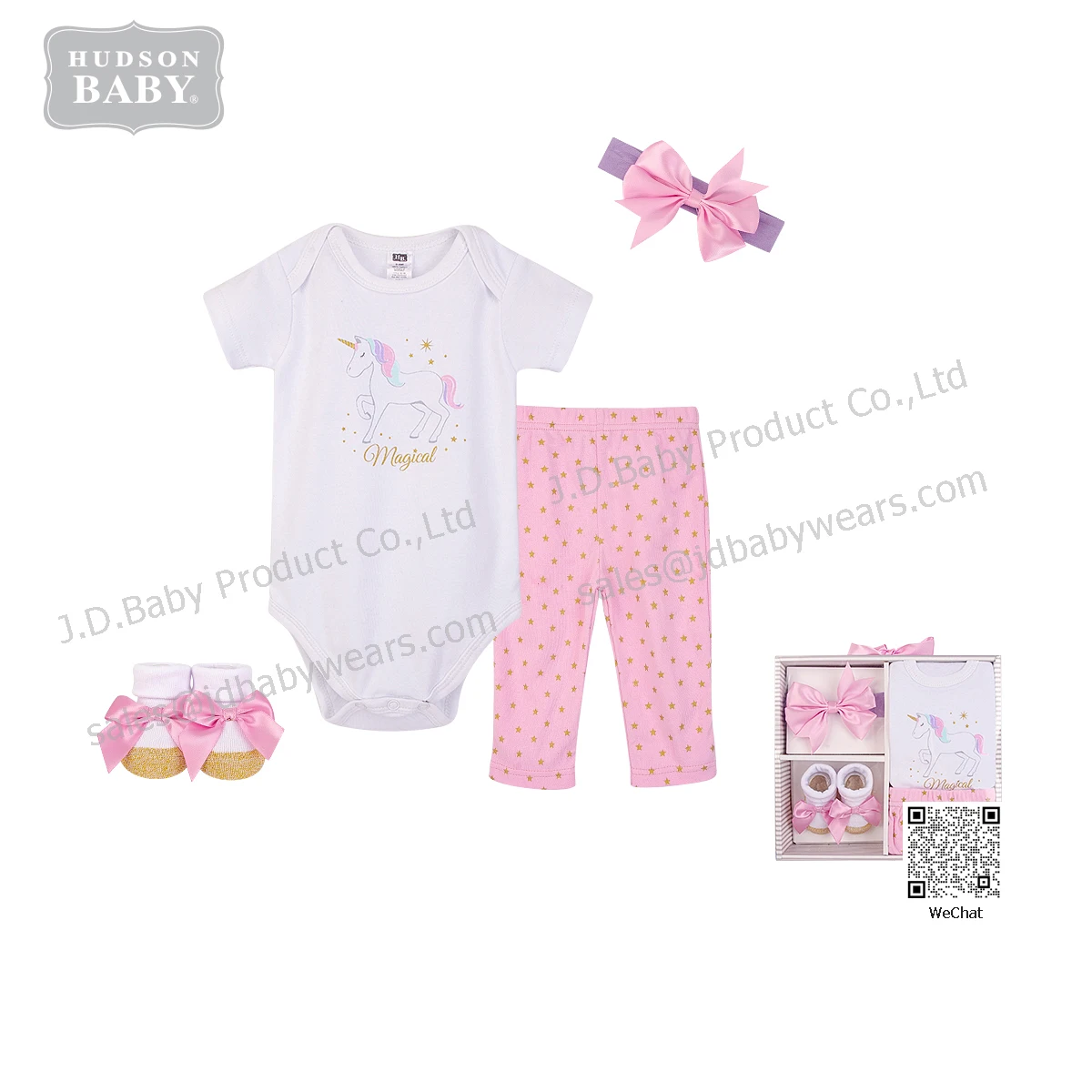 Hot Selling Wholesale Baby Clothing Gift Set 4PC, Newborn Gift Box for Beautiful Girls Babies