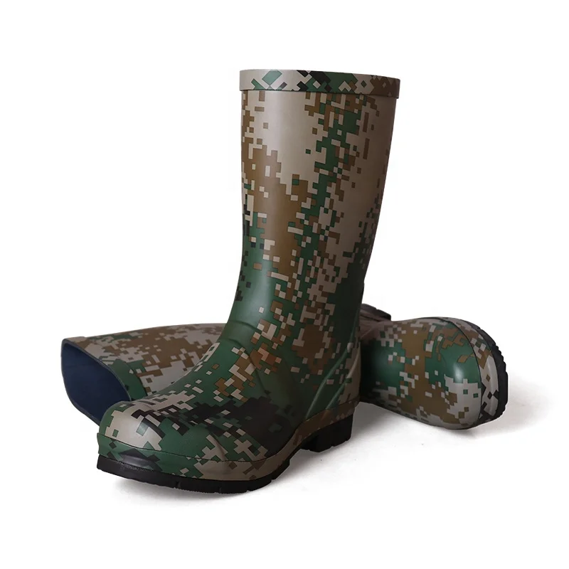 3539 Design Wellington Boots Half UK British Wellies Custom Camo Rain Boots Natural Rubber Boots