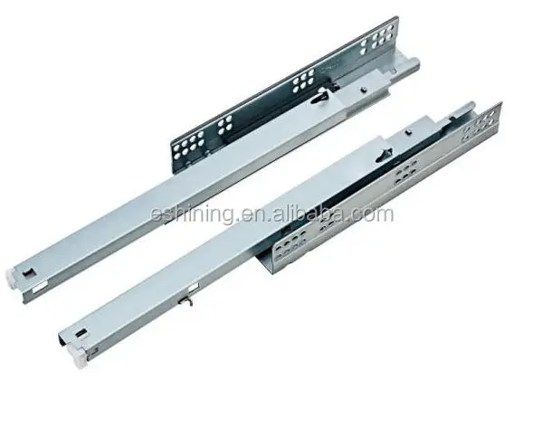 E-SHINING Furniture Cabinet Drawer Slide Full Extension Soft Closing Under Mount Slide