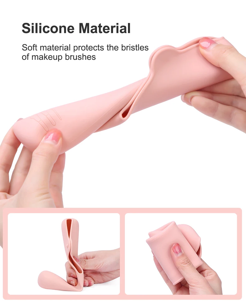 Food Grade Cosmetic Bag Pouch Beauty Tool Waterproof Silicone Brush Make up Travel Case Makeup Brush Bag for Brushes