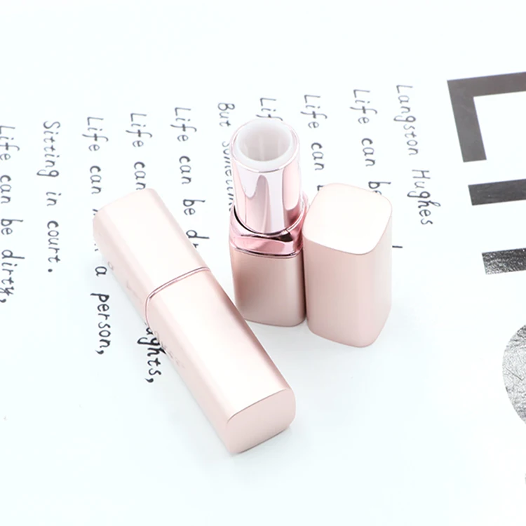 
Empty Square Gold Aluminum Lipstick Tube Cosmetics Lip Balm Packing Tube 