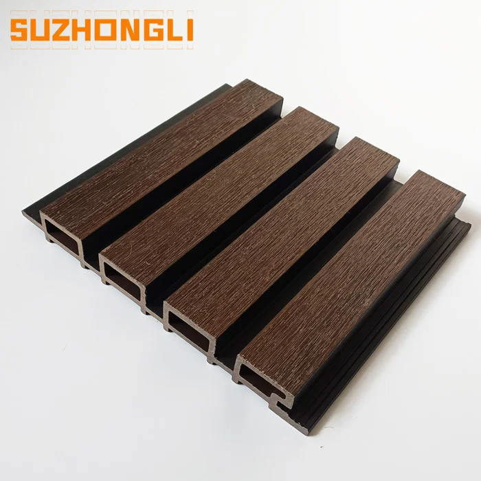 Hot selling outdoor wpc fluted wall panels Luxury durable exterior Villa fence Wall Cladding boards