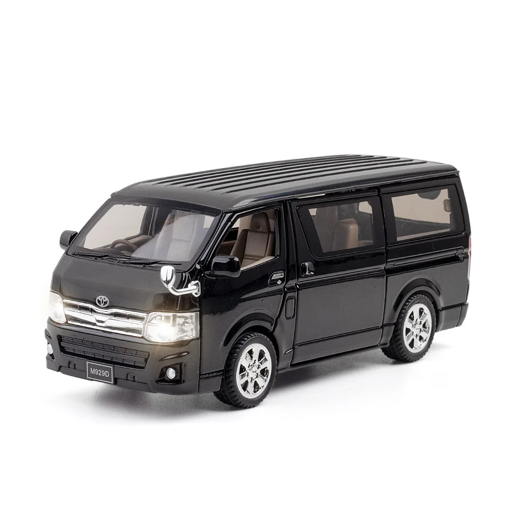 1:32 TOYOTA HIACE KDH Van bus die cast model toy for kids 16.5cm pull back metal simulation car With Sound/Light/ Alloy Toys