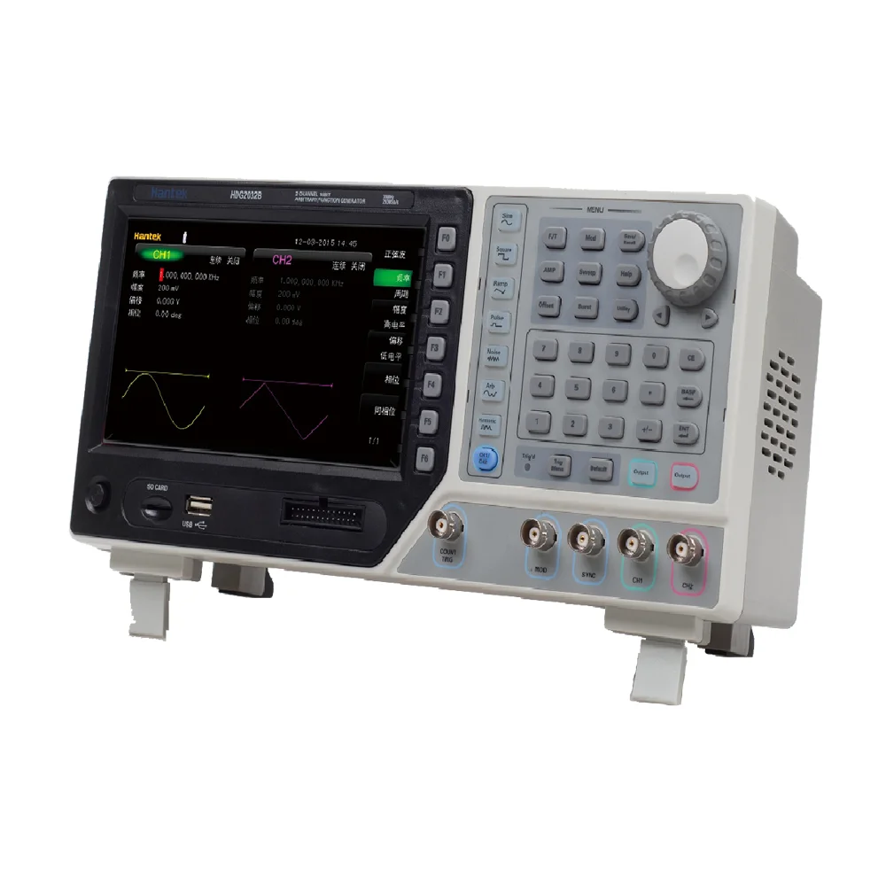 Настольный генератор сигналов Hantek HDG2062B с 2 каналами, Функция DDS, произвольная форма сигнала, USB, ЖК-дисплей, цифровой функциональный генератор HLX