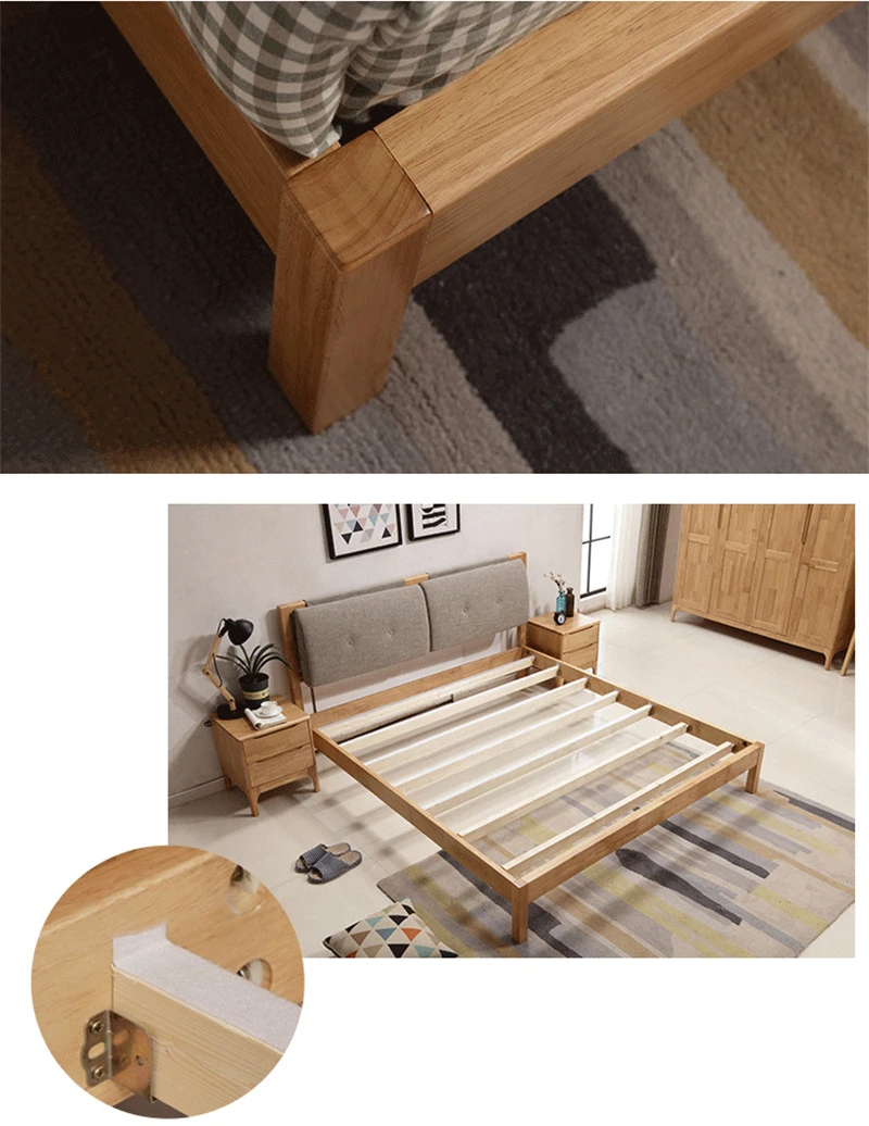 modern single queen size wood bedframe platform full size bed frame with storage furniture