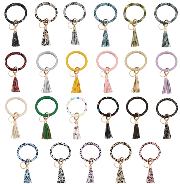 Новое поступление, браслет, брелок, силиконовый браслет, брелок, браслет, брелок с кожаной кисточкой