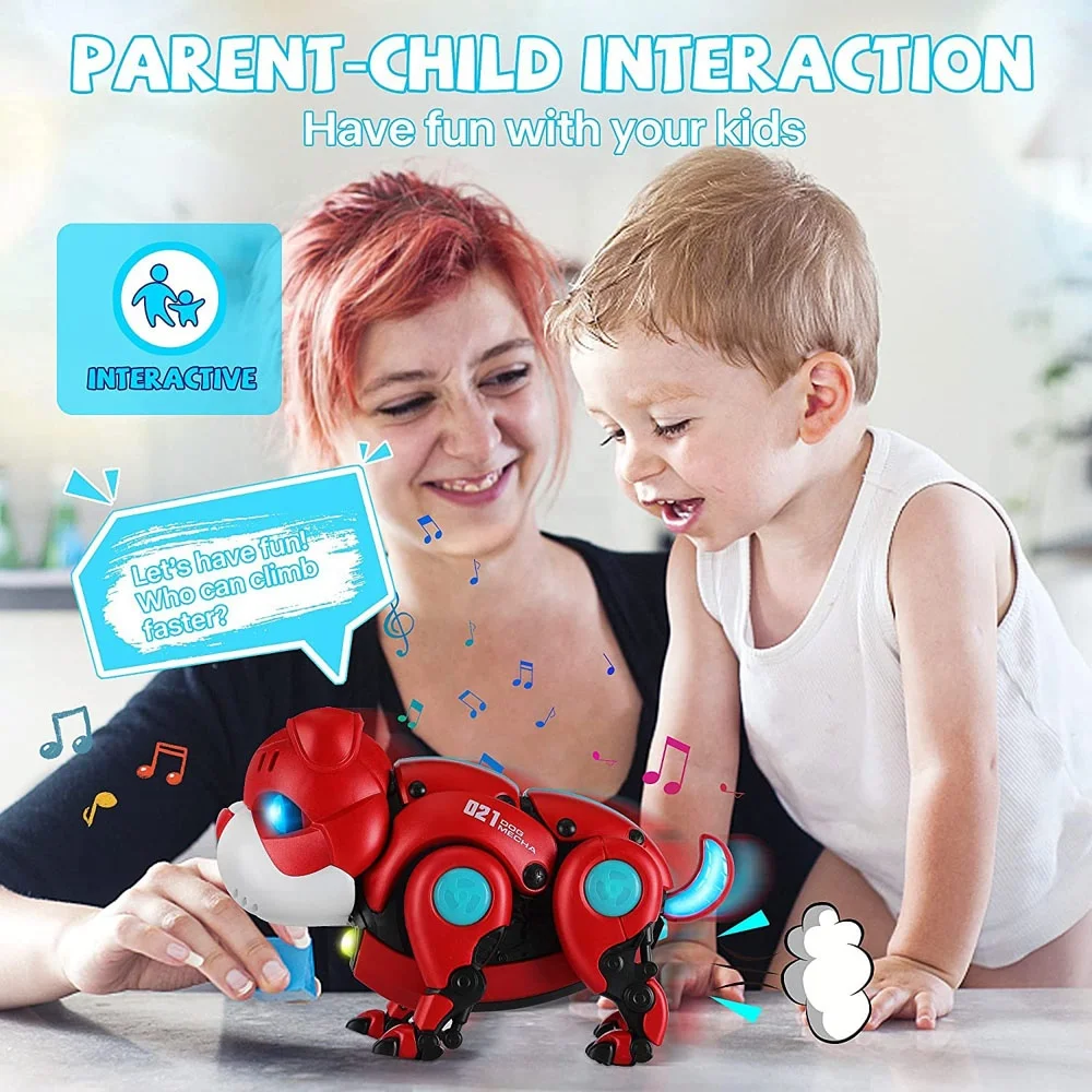 2023 new style smart interactive sensory induction toy walking dog mechanical electric dancing robot dog toy with voice control