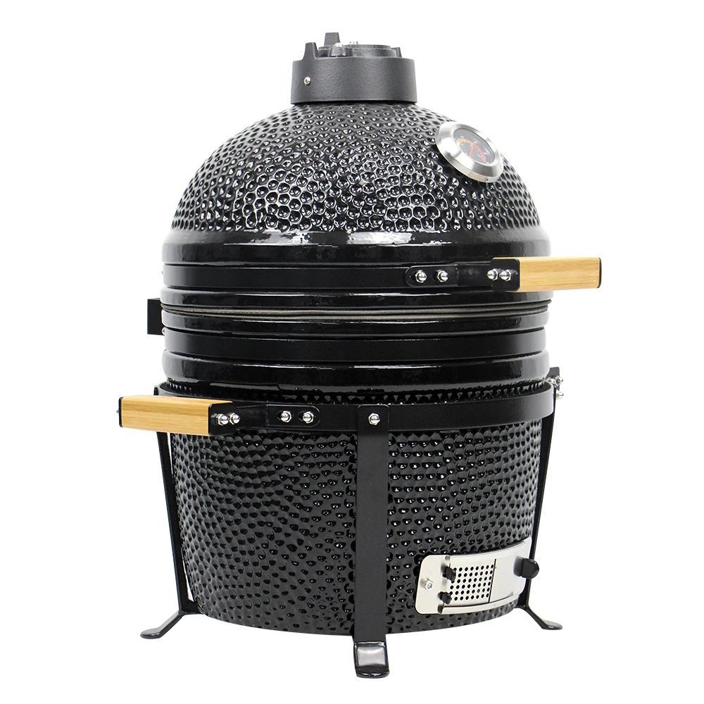 TOPQ black japanese ceramic bbq kamado  15inch accessories indoor for sale charcoal
