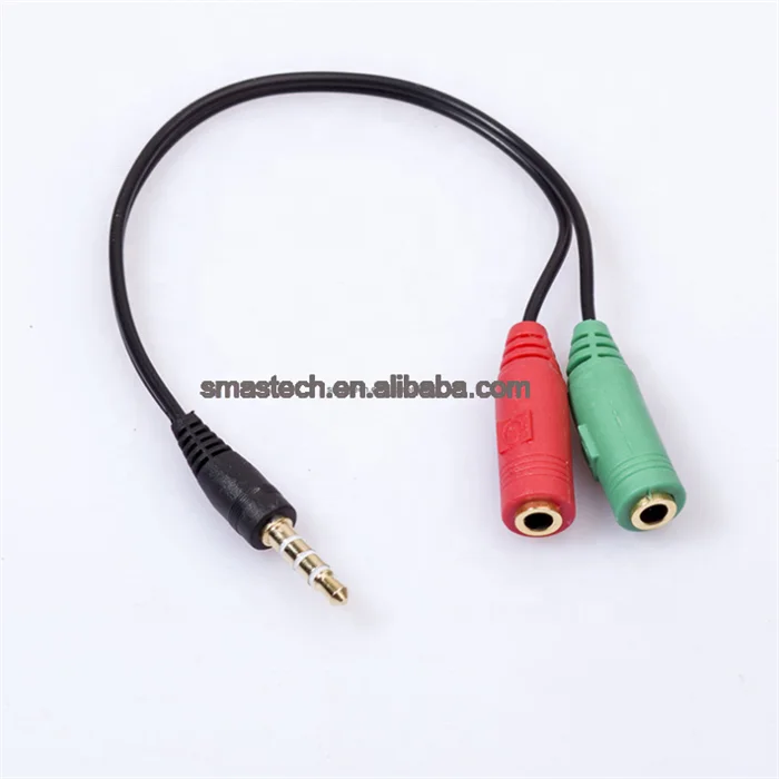 High Quality 6 Inch 3.5mm 3-Ring Speaker/Microphone Headset Splitter For Phone Computer Cabo