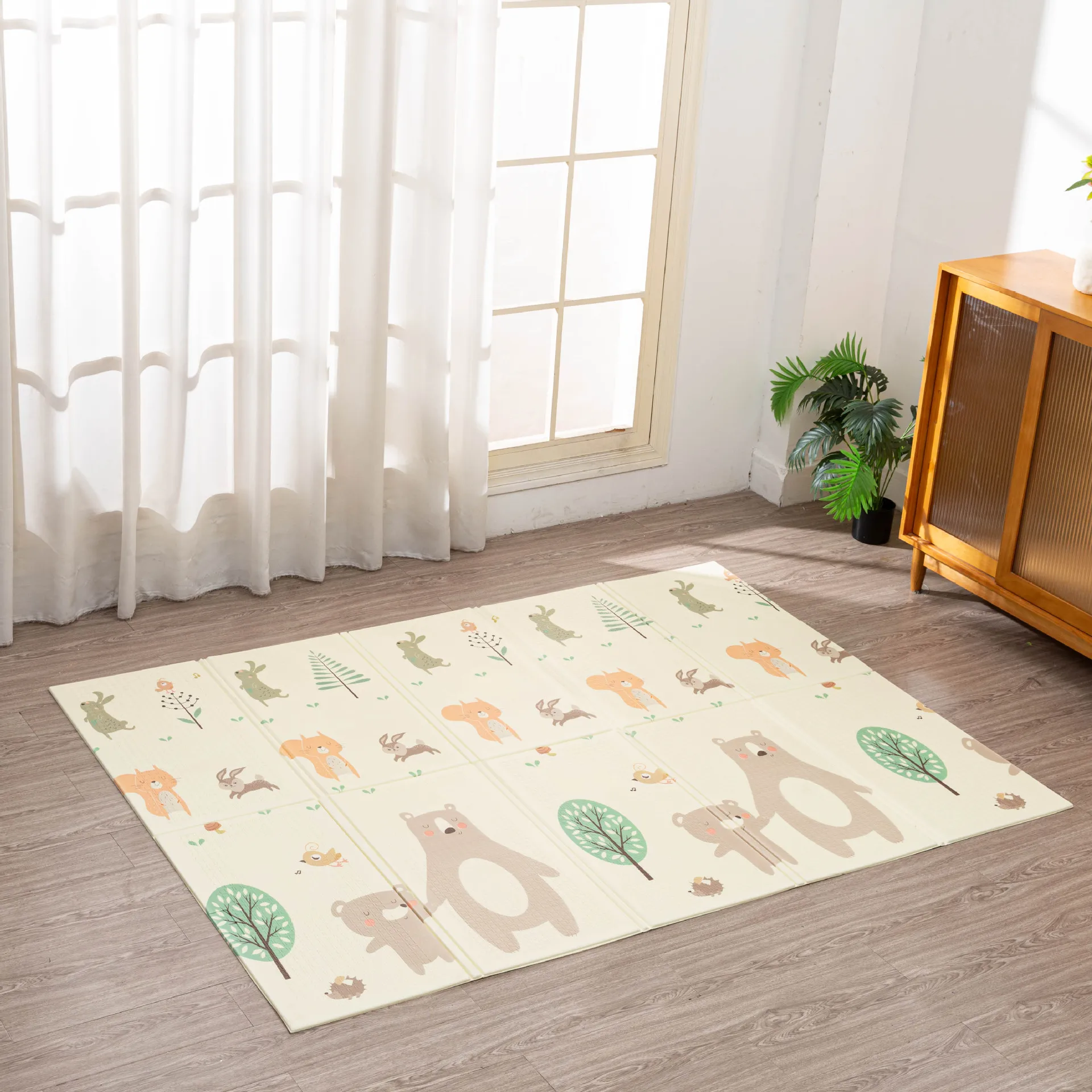 Arrivals elephant Factory Custom baby foldable play matExtra LargeelephantchildproofFabricPad RugPrinted