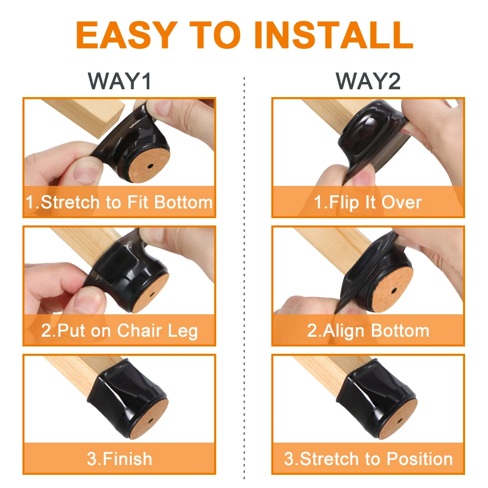 16pcs Factory Supply Furniture Moving Kit No Noise Felt Floor Protector Self Adhesive Felt Furniture Pads Black