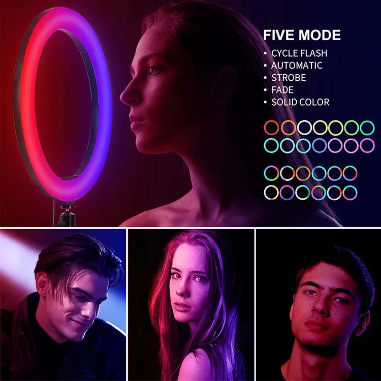 
Camera Beauty RGB 10inch Selfie Ring Light Tiktok/Youtube With Dest Tripod Stand Phone Holder,Best ring light for zoom 