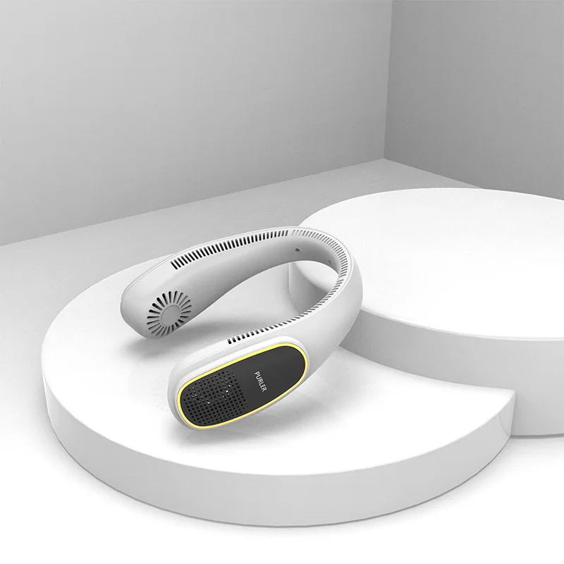 New hanging neck fan portable leafless hanging  lazy outdoor hanging neck small fan charging fan