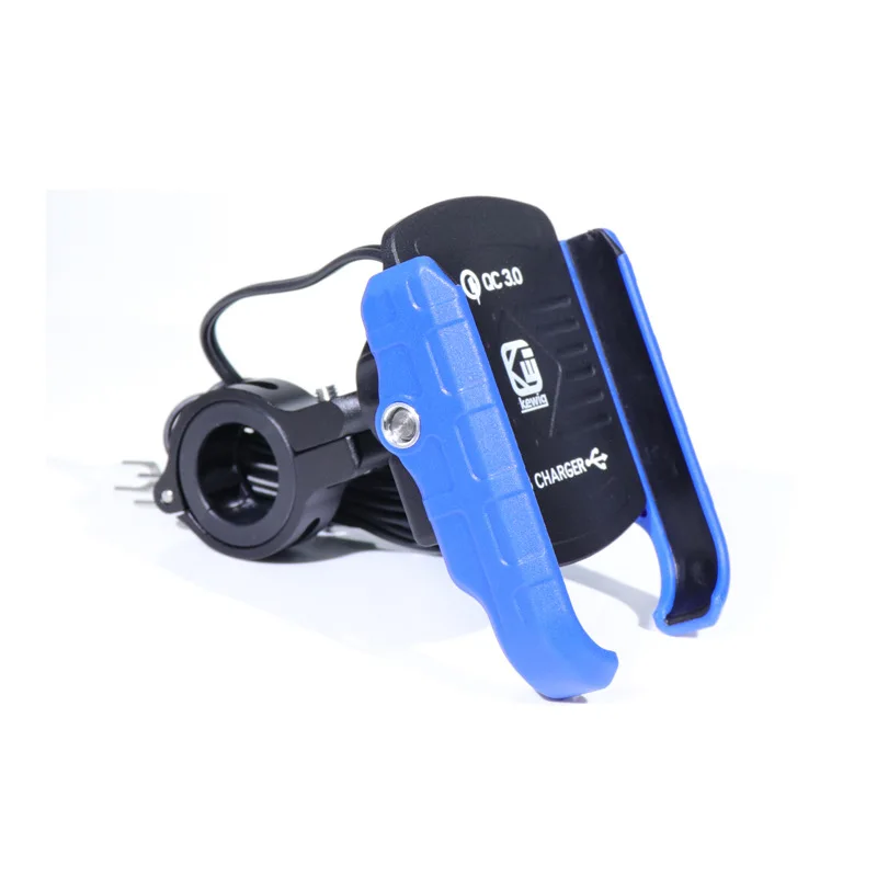 Kewig QC3.0 USB Quick Charger Auto Bike Phone Holder Universal Motorcycle Bicycle Phone Support Handlebar Stand Mount Bracket