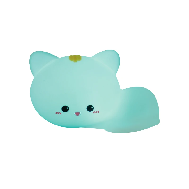 Creative Gifts Cute Cat Silicone Night Light USB Rechargeable Touch Sensor Night Lights Lamp Bedroom Bedside Lamp For Kids Baby
