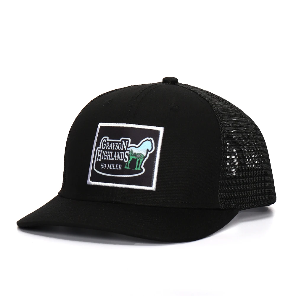 wholesale high quality adult women 5 panel custom logo mesh black trucker cap hats vintage