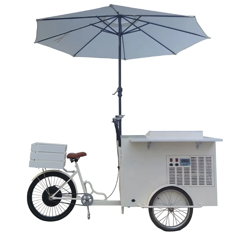 SINOPES New Refrigerated Ice Cream Tricycle Factory Price Street Food Cart for Beer Restaurant Use Water-Based Freezer Bike