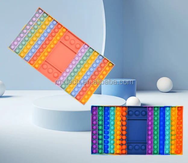 Game Fidget Toy Interactive Large Silicone Rainbow Chess Board Parent-Child time Sensory Toy Friends Gatherings Game Toy