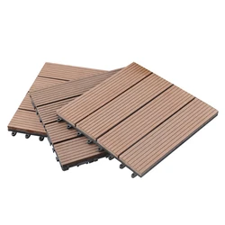 Indoor Outdoor Usage Waterproof Deck Wpc Diy Tile Solid Wood Flooring