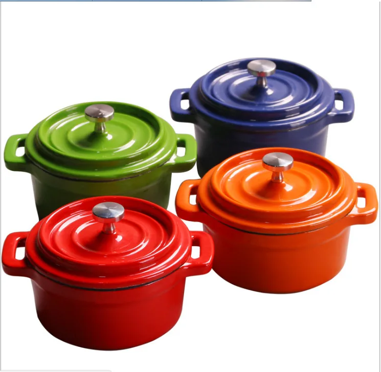 10 CM Kitchen Cast Iron Cookware Mini Enameled Pot Cooking Soup Pot