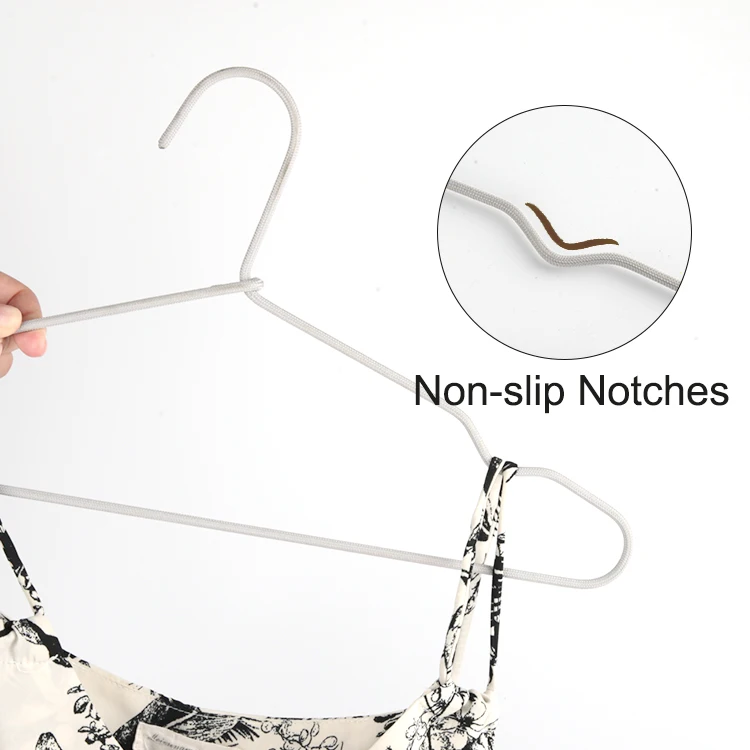 Custom Ultra Slim Space Saving 1Pc Nylon Wrapped Metal Non Slip Suit Hangers For Clothing Suit Top Tie Shirt Skirt Pant