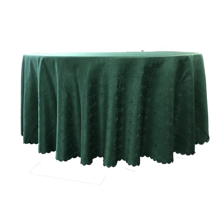 Hot Sale Emerald Green 120inch Round Tablecloth Jacquard Polyester Table Cloth for Wedding