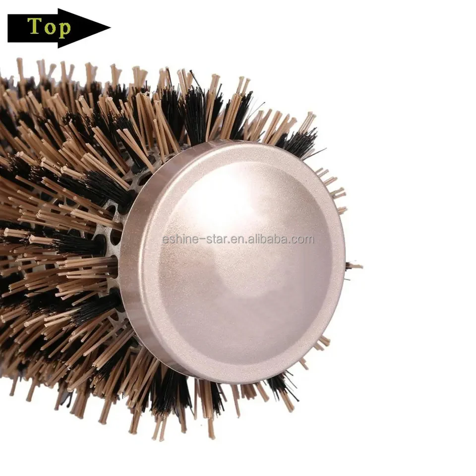 Professional Round Nano Technology Ceramic Styling Boar Bristle Hair Brush for Blow Drying