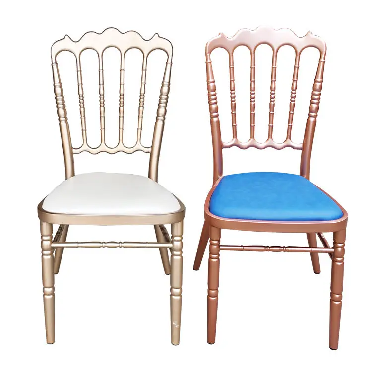 10 лет производства штабелируемые золотые металлические стулья для праздников банкетов свадеб Наполеона Феникса хивари Тиффани