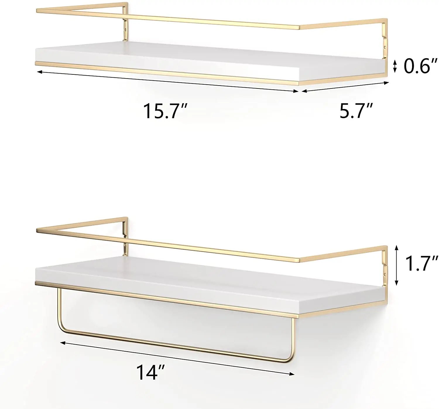 Amazon popular  Floating Shelves Set of 2  Rack Shelf Organize Custom Metal Storage Stainless Steel Space Customized Surface