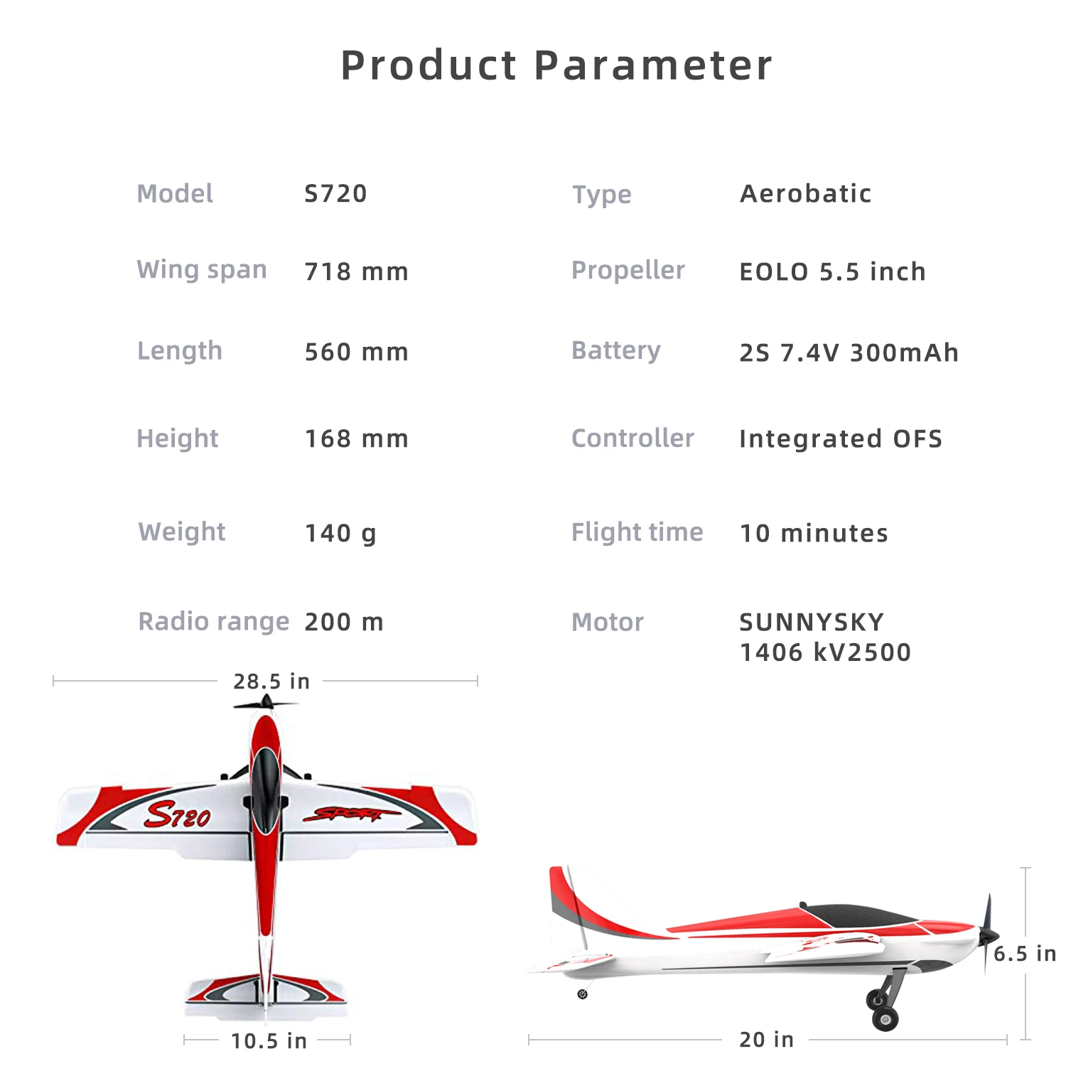 S720 EPP Sport RC Airplane RTF Remote Control Plane Toy Ready To Fly With Normal Aerobatic Flight Radio Control Aeroplane