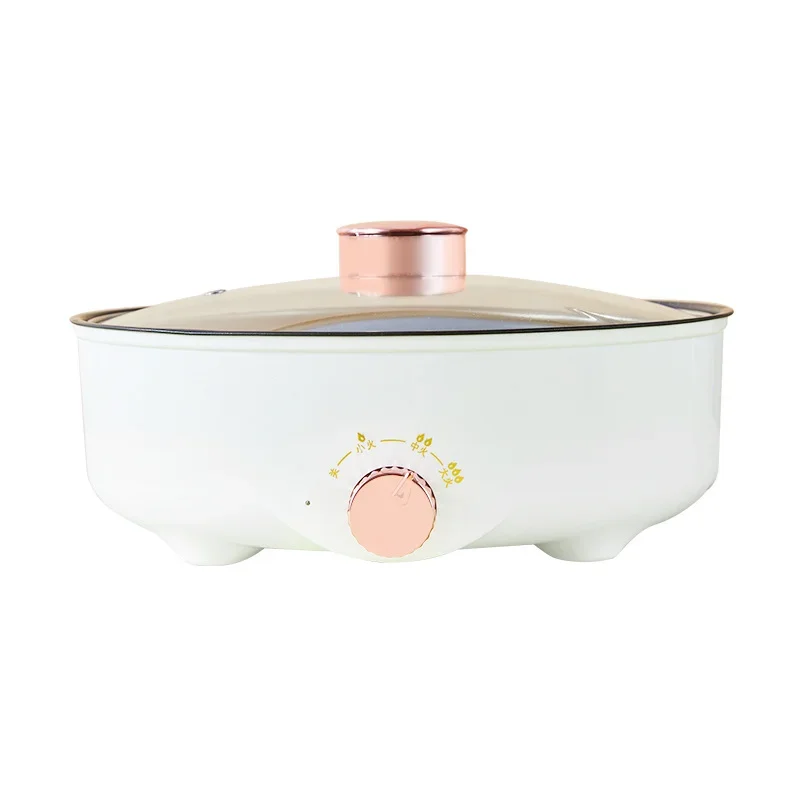 Multi-function Electric Hot Pot Frying Pan Electric Korean Bbq Grill Cooker with Glass Lid