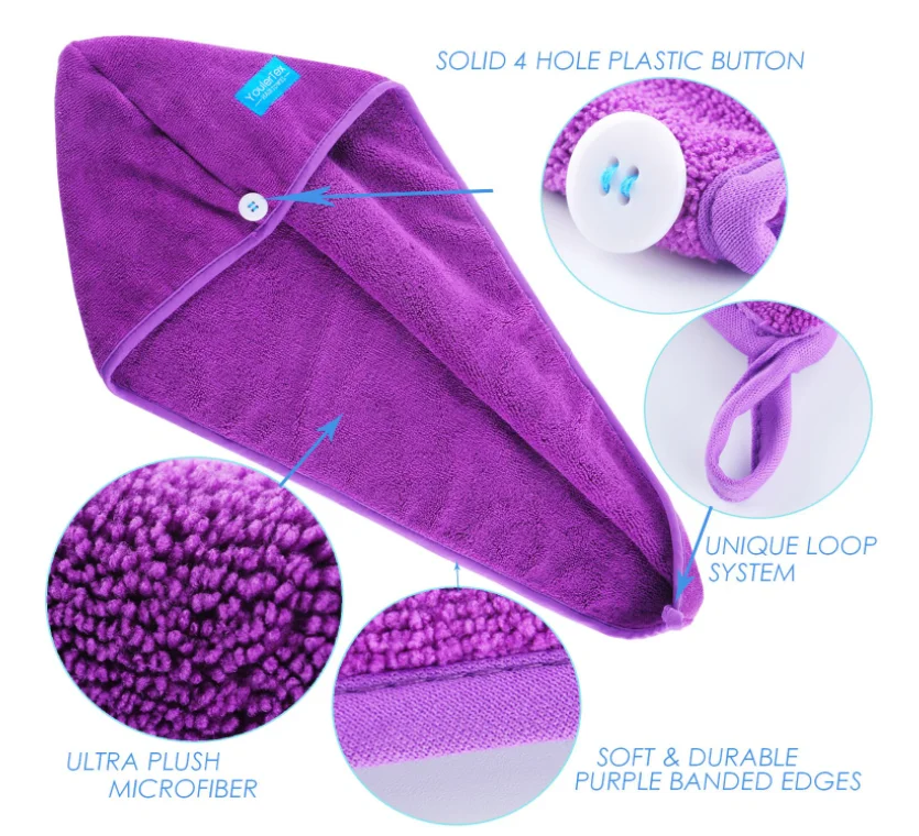 Hot selling high quality bamboo hair towel large in stock