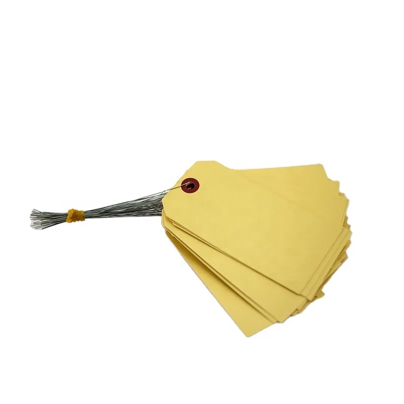 Wholesale shipping luggage tag Custom Logo Iron Wire Manila Paper Hang Tag for Clothing